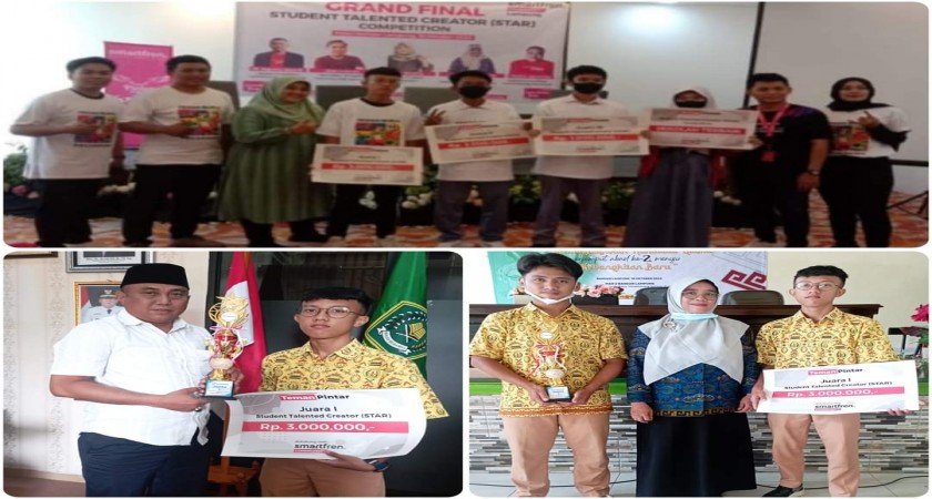 Raih Juara 1 Lomba Conten Creator, Siswa MAN 2 Balam Terima Hadiah Sebesar Tiga Juta Rupiah