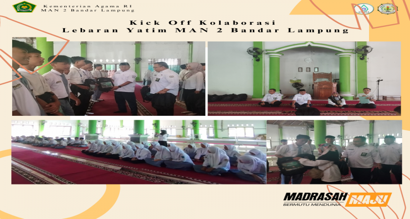 Lebaran Yatim : MAN 2 Bandar Lampung Membagikan Alat Tulis Sekolah sebagai Tanda Berbagi Cinta Berlimpah Berkah